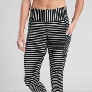 Athleta Contender Leggings Women’s Sz XS Black White Stripe